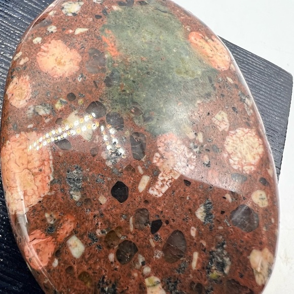 Artisan gemstone necklace chunky heavy brown & green stone beads 25” - Picture 3 of 11